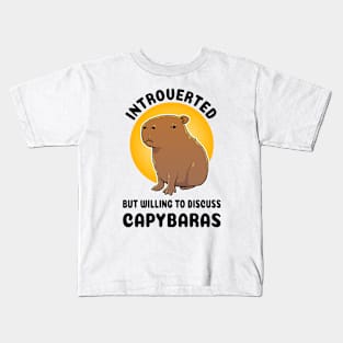 Introverted but willing to discuss Capybaras Cartoon Kids T-Shirt